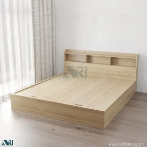 Giường ngủ MDF 1m8 có đầu trang trí - AB18-04